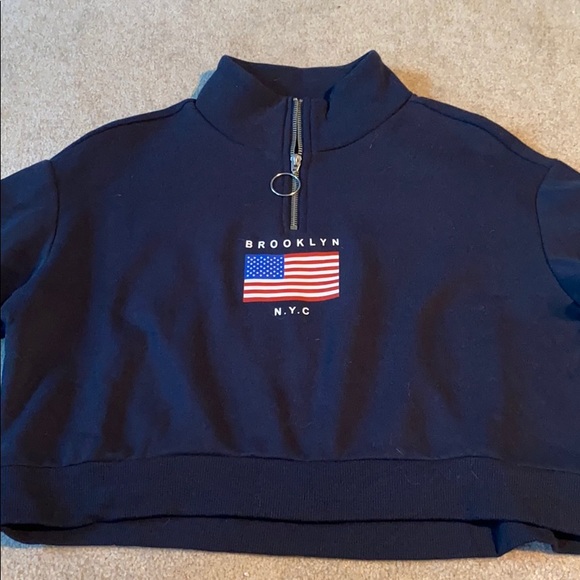 Jackets & Blazers - dark navy cropped sweatshirt